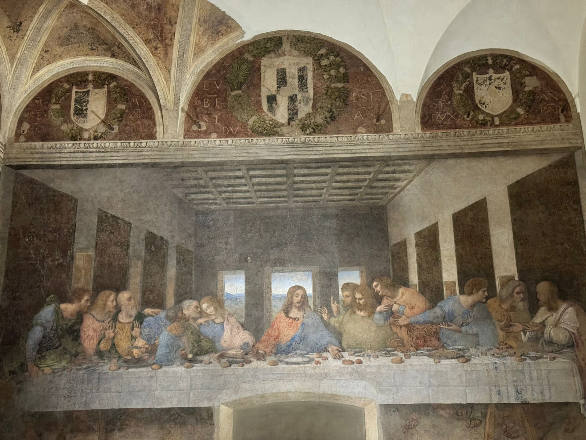 Leonardo da Vinci's Last Supper in its historic interior